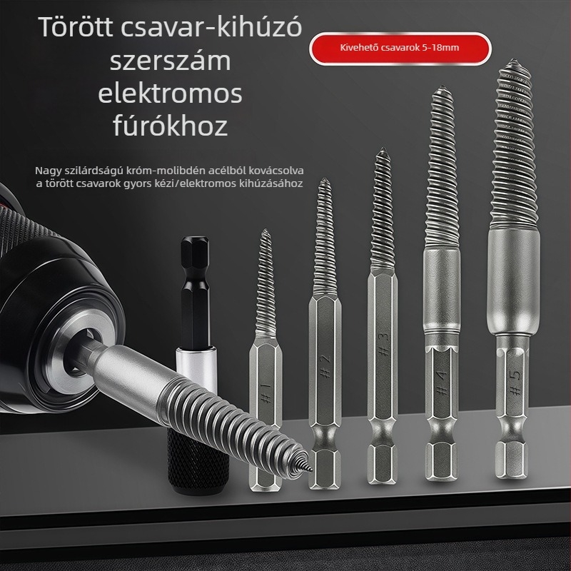 Elektromos csavarkinyerő törött vagy megnyílt menettel ellátott csavarokhoz