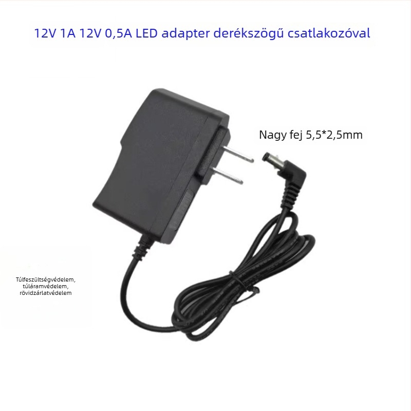 12V 0.5A–12V 1A tápegység LED-szalag és router számára, kapcsolóüzemi tápegység