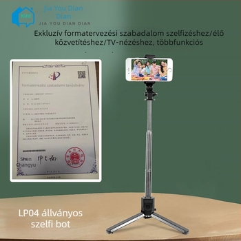 Bluetooth távirányítással működő, kinyitható selfie bot állvánnyal fényképezéshez és videózáshoz — LP04