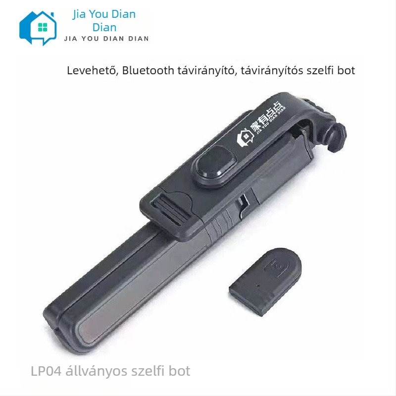 Bluetooth távirányítással működő, kinyitható selfie bot állvánnyal fényképezéshez és videózáshoz — LP04