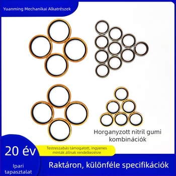 Cinkbevonat nitrilgumi összetett tömítés, nagy nyomású olajcsőhöz, gumimetál tömítőgyűrű