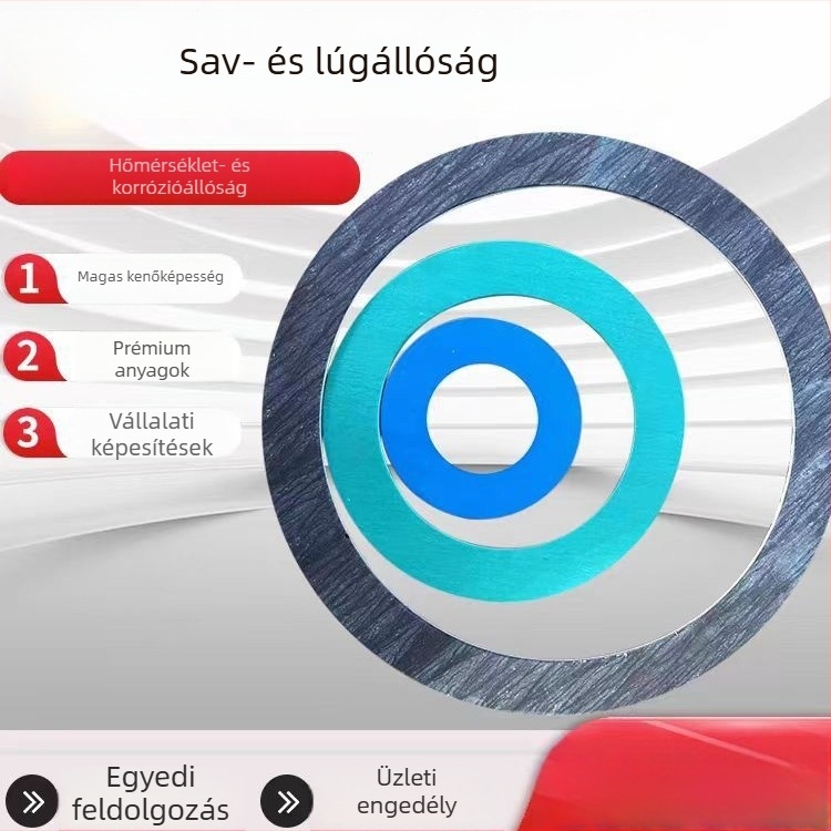 Azbesztmentes gumitömítés flanghoz, magas hőmérséklet és nyomás ellen, olajálló