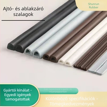 Öntapadós ajtó- és ablakzáró szalag, ajtó aljzat tömítés, lopás elleni, hangszigetelő szilikon gumiszalag