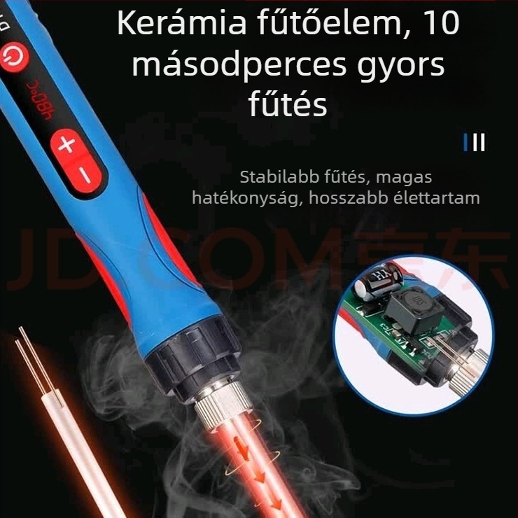 Digitális kijelzős elektromos forrasztókészlet, állandó hőmérséklettel, elektronikai javításokhoz