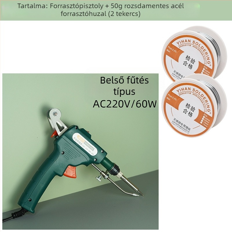 Debai Long 60W kézi forrasztópisztoly és elektromos forrasztóvas automatikus ónadagolással – forrasztási javító készlet