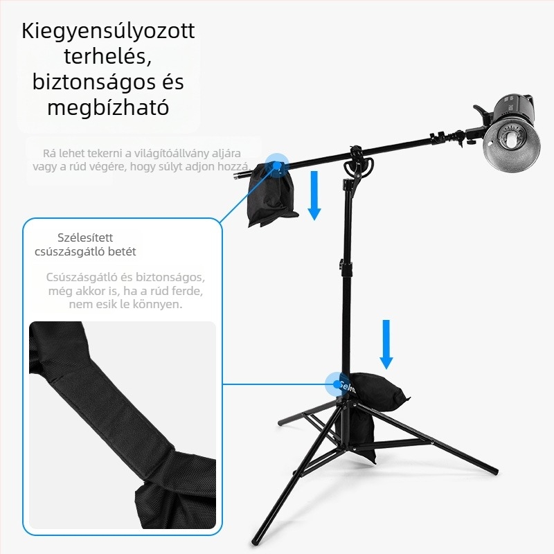 Selens fotózásához való homokzsák háromlábhoz — két részes, fekete, nagy kapacitású