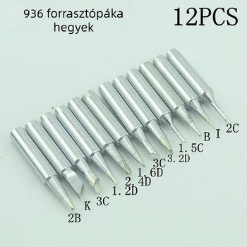 936 állandó hőmérsékletű forrasztóhegy, 900M/936 forrasztóállomáshoz, ferde éles vég, 12 darabos készlet