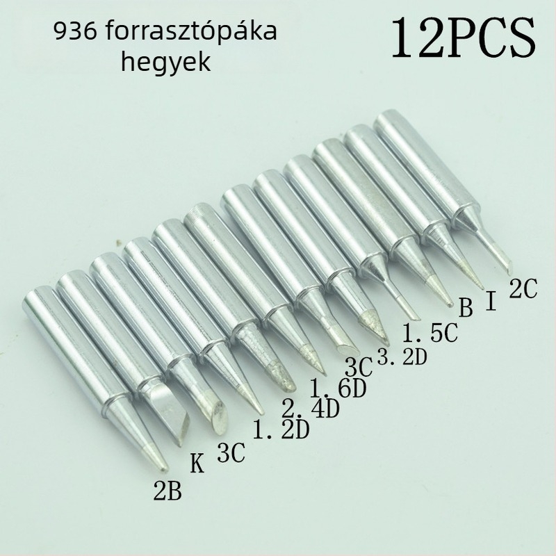936 állandó hőmérsékletű forrasztóhegy, 900M/936 forrasztóállomáshoz, ferde éles vég, 12 darabos készlet