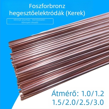 L201 foszfor-bronz hegesztő huzal, kör/négyzetes huzal, szilárd mag, alacsony ezüstmennyiség, hűtő és klímaberendezésekhez használt rézcsövekhez, fényes felület, BCu93P