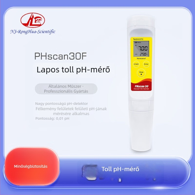 Bante Phscan30F tolltípusú pH mérő, pH-mérésre lapos felületeken puha és fél-szilárd felületeken