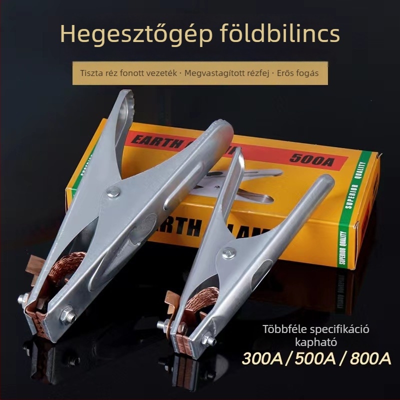 Holland stílusú földelő kapocs, hegesztő kapocs, 300A/500A/800A, krómozott galvanizált, 50 cm hosszú