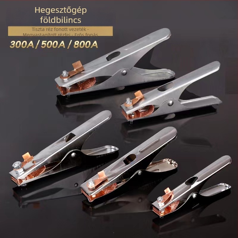 Holland stílusú földelő kapocs, hegesztő kapocs, 300A/500A/800A, krómozott galvanizált, 50 cm hosszú