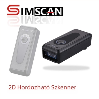 SIMSCAN 2D vonalkódolvasó USB, vezeték nélküli, kézi, fekete-fehér