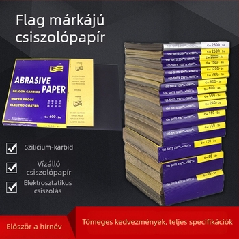 Flag márkás szilikon-karbid csiszolópapír, 2000 szemcse, nedves/száraz csiszoláshoz autóhoz, fémhez és rozsdamentes acél polírozásához