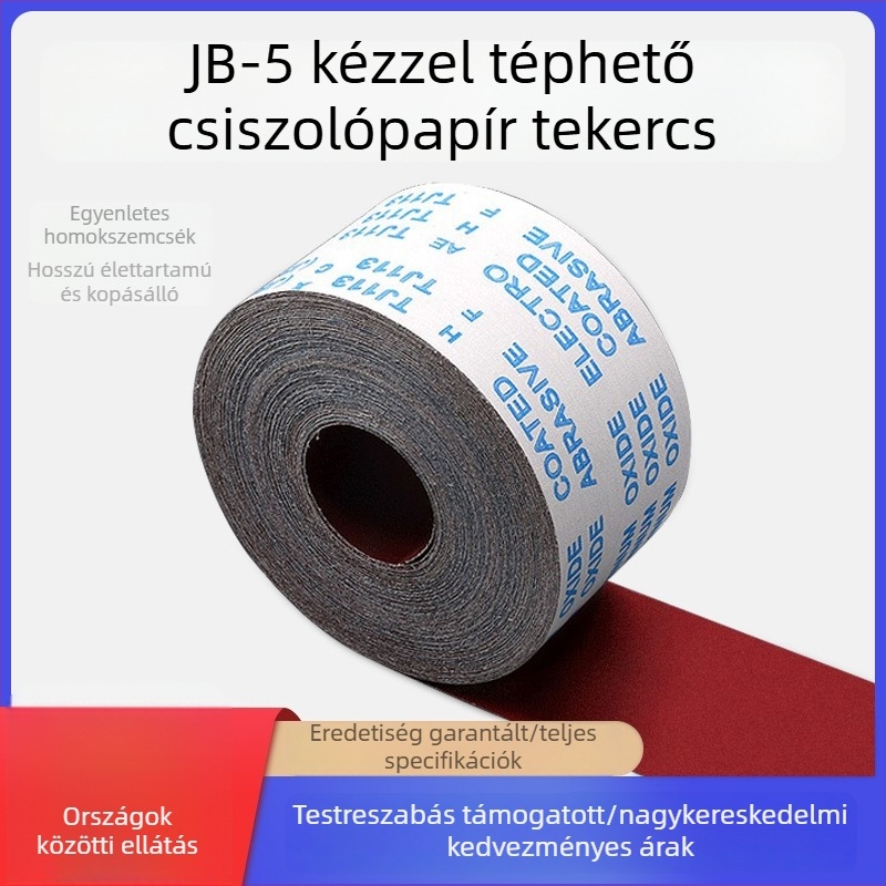 JB-5 SiC abrazív szövet tekercs fémek tisztítására, rozsda eltávolítására és bútorok/fa polírozására (95/115 mm × 1,0 m)