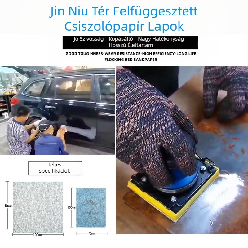 Taurus négyszögletes filces csiszolópapír, 75 × 100 mm, száraz csiszolás, öntapadós, autófesték polírozáshoz