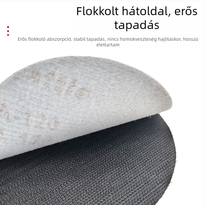 5 hüvelykes flockált csiszolókorongok száraz csiszoláshoz és polírozáshoz, kerekek fa és rozsdamentes acél számára