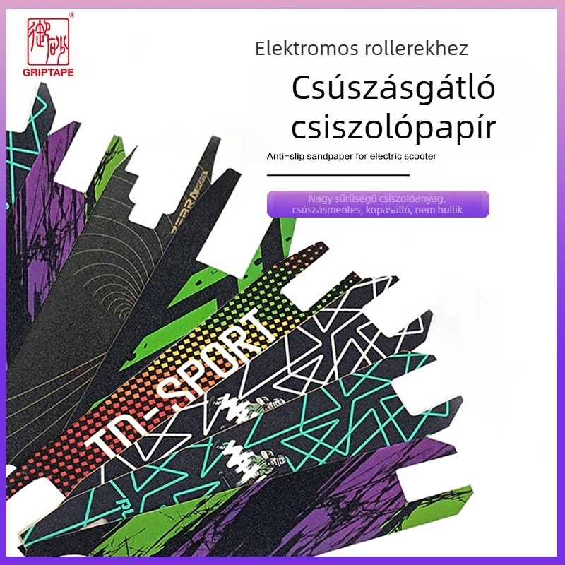 Fekete 3108 öntapadós csiszolóanyag gördeszkához, csúszásmentes matrica