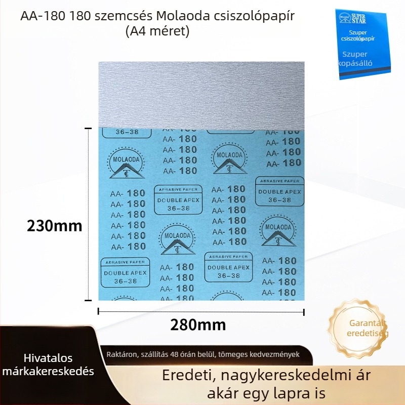 Csiszolópapír faipari és bútor polírozásához, fehér csiszolópapír festék- és falcsiszoláshoz, 240-es szemcse