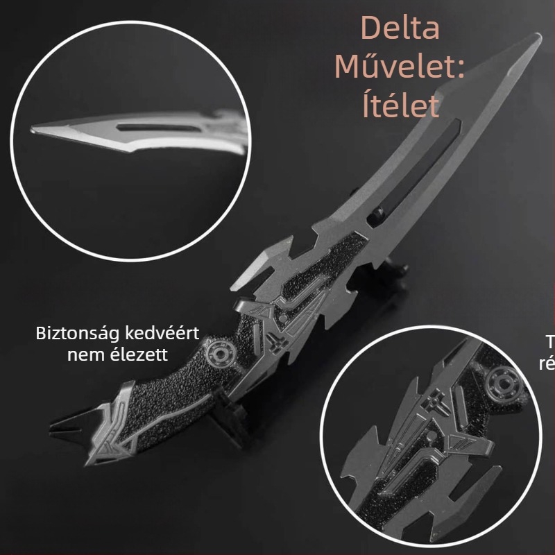 Delta játékfegyver-figura, 22 cm, ötvözet – Igazság Kése
