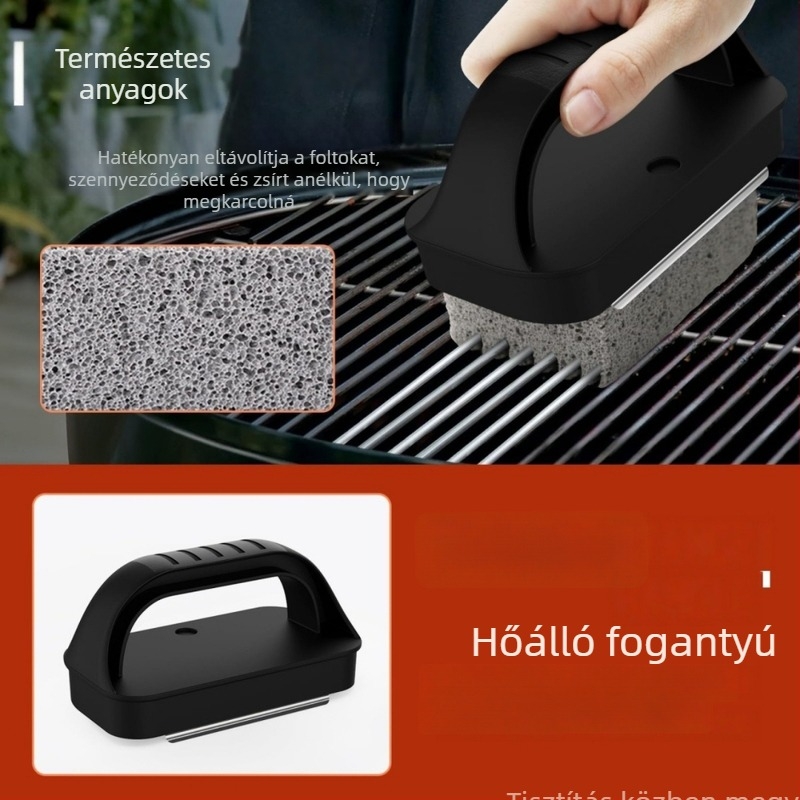 Teppanyaki grill tisztító készlet, grillrács tisztító eszközökkel és durva tisztító kővel a konyhába