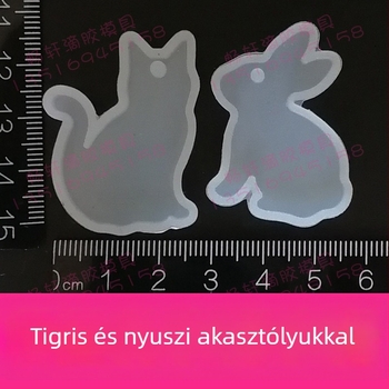 Szilikon forma gyanta és UV gyanta számára, állat alakú minták, japán stílusú, lyukkal, agyaghoz és puha agyaghoz.