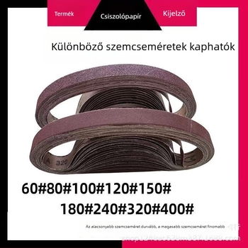 Mitsubishi barna korund abrazív szalag fémcsiszoláshoz, 760 × 25 mm, csiszolásra és polírozásra