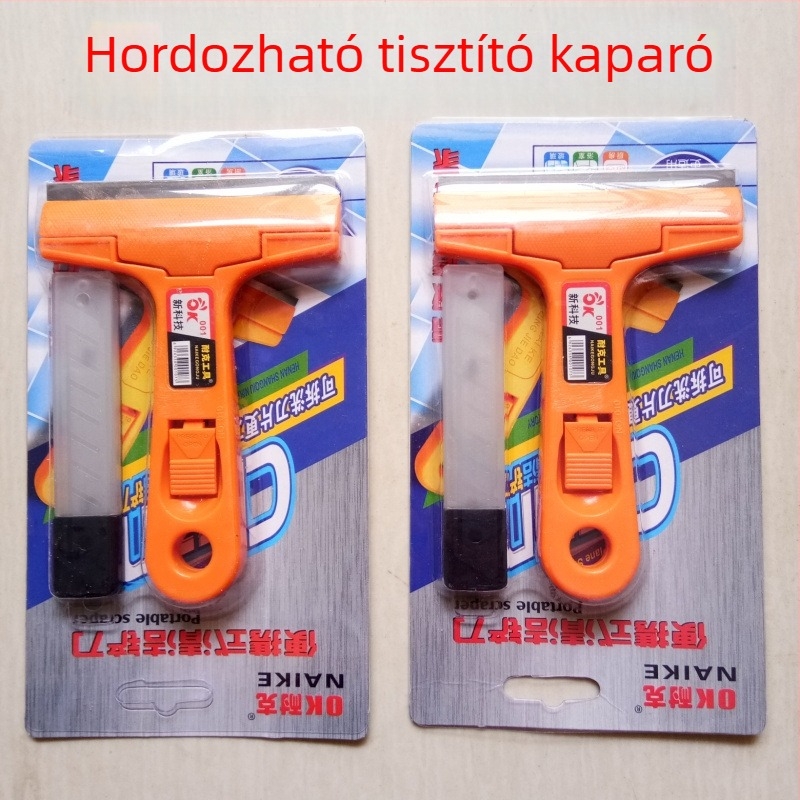 Hordozható tisztító kaparó padlókhoz, falakhoz és üveghez, rozsdamentes acél penge és műanyag markolat