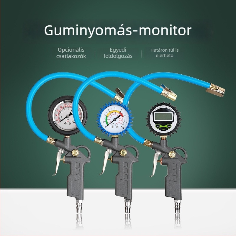 Digitális guminyomás-mérő és töltőpisztoly