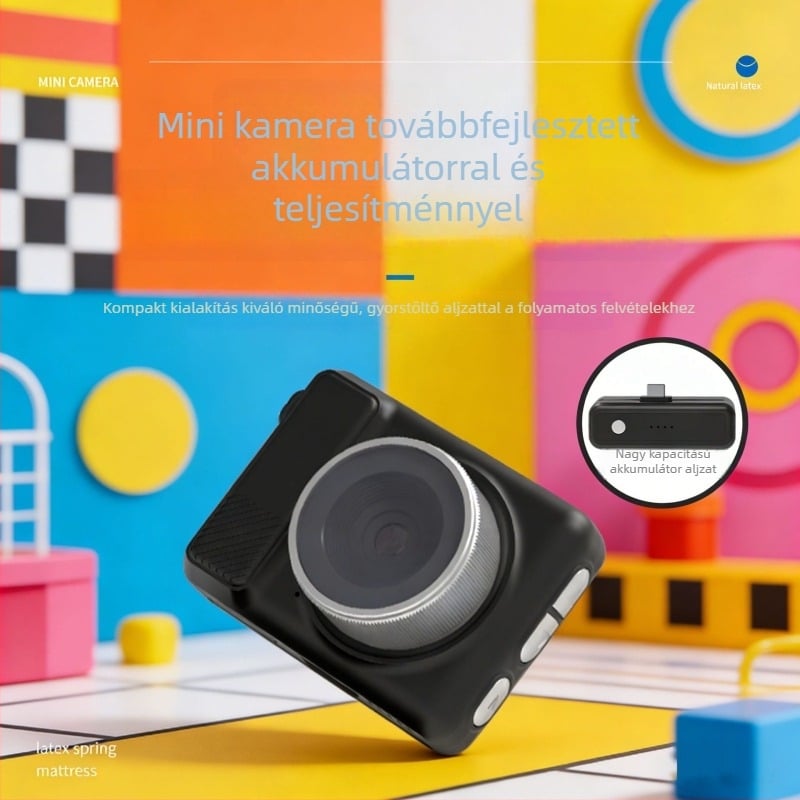 Retro mini CCD digitális kamera autofókusz és kihajtható vakuval, kültéri utazásokhoz fényképezéshez és videózásához.