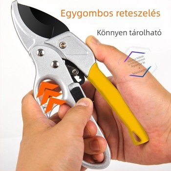 Többfunkciós gyümölcsfa metszőolló, erősegített működés, teflonbevonatú vastag ágakhoz, szegmentált erősegített metszőolló