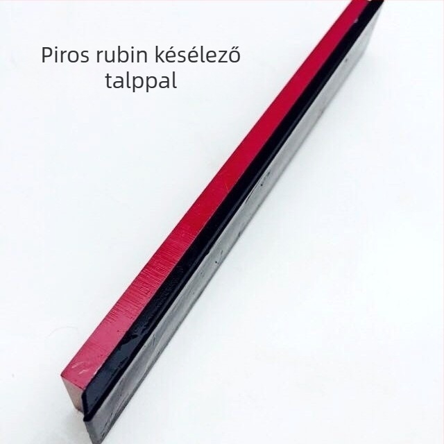 3000-es szemű élező kő rögzített szöggel, rubin olajkő, nagy keménység, méretek 150×20×5 mm
