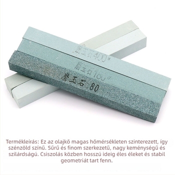 Négyzet alakú szilícium-karbid olajkő jade polírozásához, 200×20×20 mm