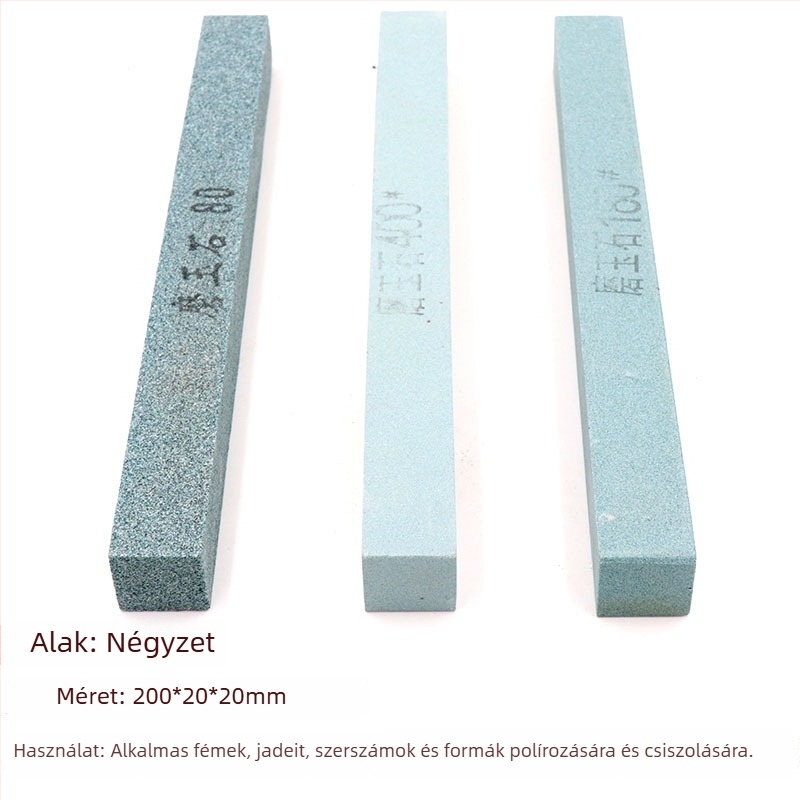 Négyzet alakú szilícium-karbid olajkő jade polírozásához, 200×20×20 mm