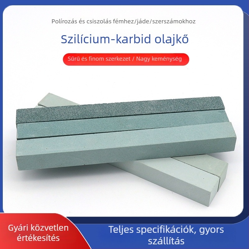 Négyzet alakú szilícium-karbid olajkő jade polírozásához, 200×20×20 mm