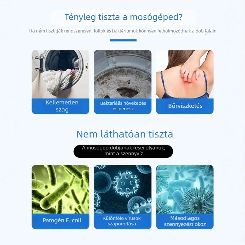 Mosógép belső dob tisztító kefe az agitátorhoz és a belső falakhoz