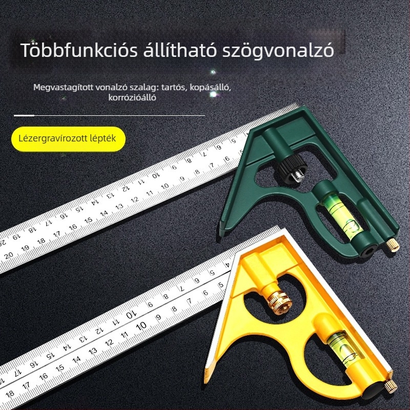 Strength Rozsdamentes acél 90°-os szögmérő – faipari mérőeszköz, többfunkciós