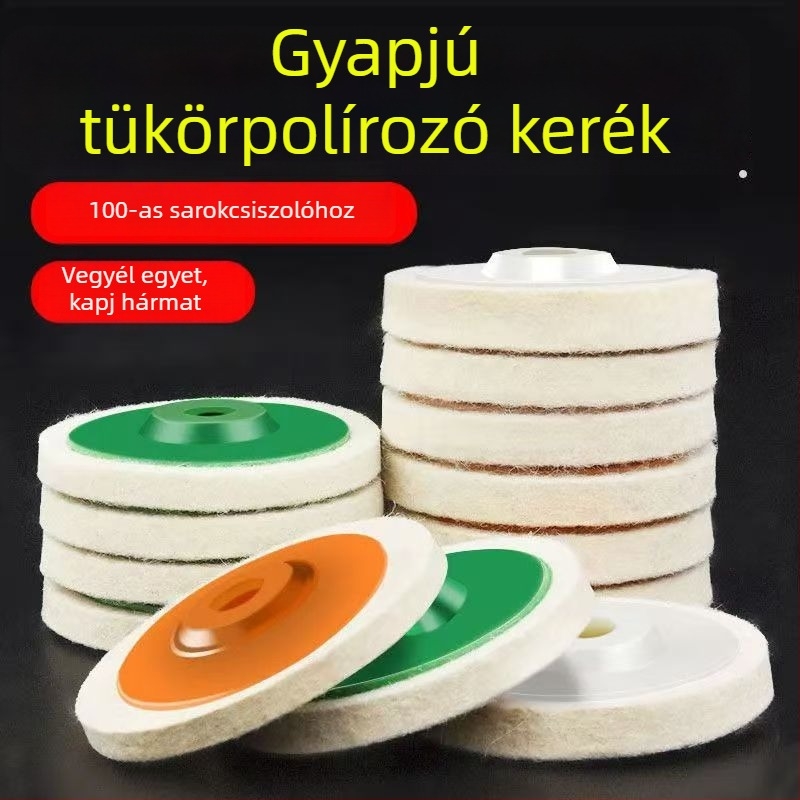 Gyapjú polírozó kerék szögcsiszolóhoz — tükörsima felület, textil kerék