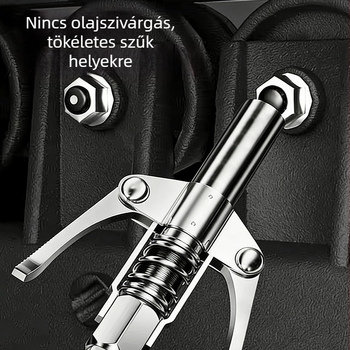 Rozsdamentes acélból készült, dupla fogantyúval és zárható csipesz-stílusú zsírzópisztoly-nyílás, önzáró, kézi, pneumatikus és elektromos használathoz