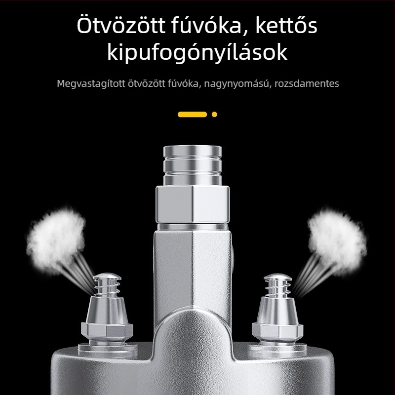 Kézi zsírzópisztoly, magas nyomású, kis ásógéphez, kenőeszköz kettős dugattyúval