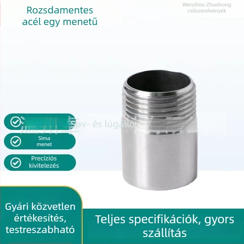 Rozsdamentes acélból készült hegesztett nippel külső menettel – vízvezetékhez