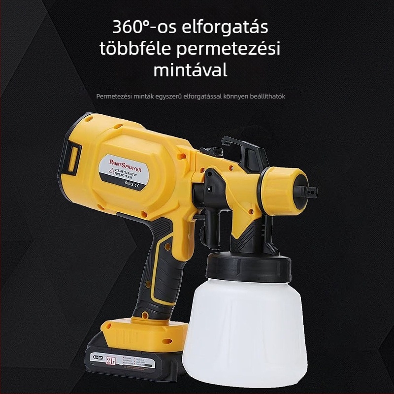 Kivehető lítium-ion akkumulátorral ellátott nagy nyomású elektromos spray pisztoly, latex- és olaj alapú festékekhez