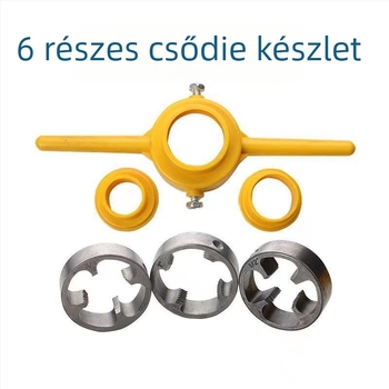 6 részes készlet PVC csőmenetekhez – die és csavarkulcsok