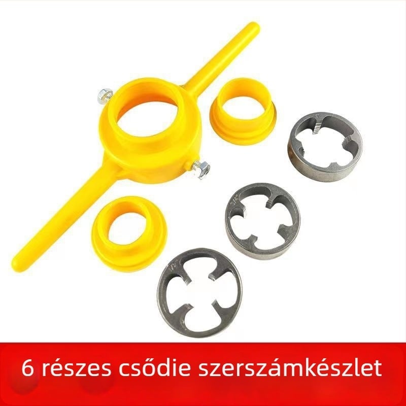 6 részes készlet PVC csőmenetekhez – die és csavarkulcsok