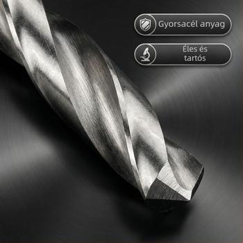 HSS gyorsacél spirálfúró, egyenes nyelű, hosszabbító fúró, vas, műanyag, fa és akril fúrásához, 160-400 mm