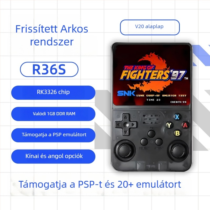 R36S kézi játékkonzol, V20 alaplap, PSP-emulátor, nosztalgikus retro dizájn, 64GB