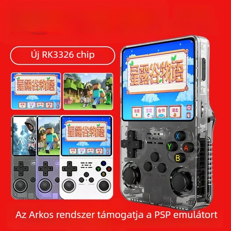 R36S kézi játékkonzol, V20 alaplap, PSP-emulátor, nosztalgikus retro dizájn, 64GB