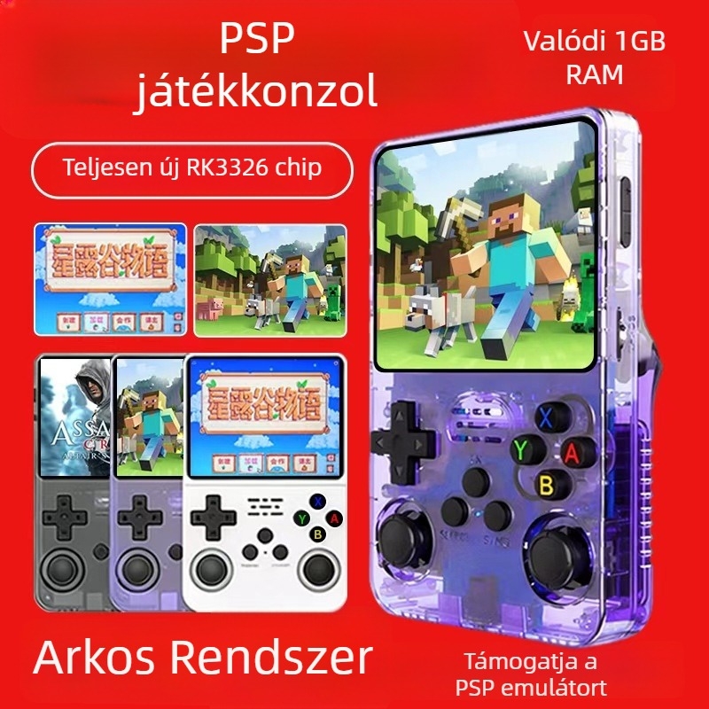 R36S kézi játékkonzol, V20 alaplap, PSP-emulátor, nosztalgikus retro dizájn, 64GB