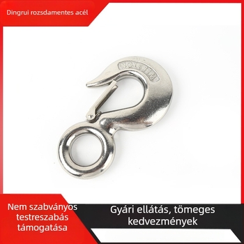 304 rozsdamentes acél teherhorg, emelőhorg, akasztóhorg, irányított villás típusú forgó gyűrűhorg, teherhordó horg