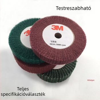 Rozsdamentes acél tisztító kendővel készült kerék, szárny alakú csiszoló- és polírozó kerék, méretek 200×25×20, rost nélkül